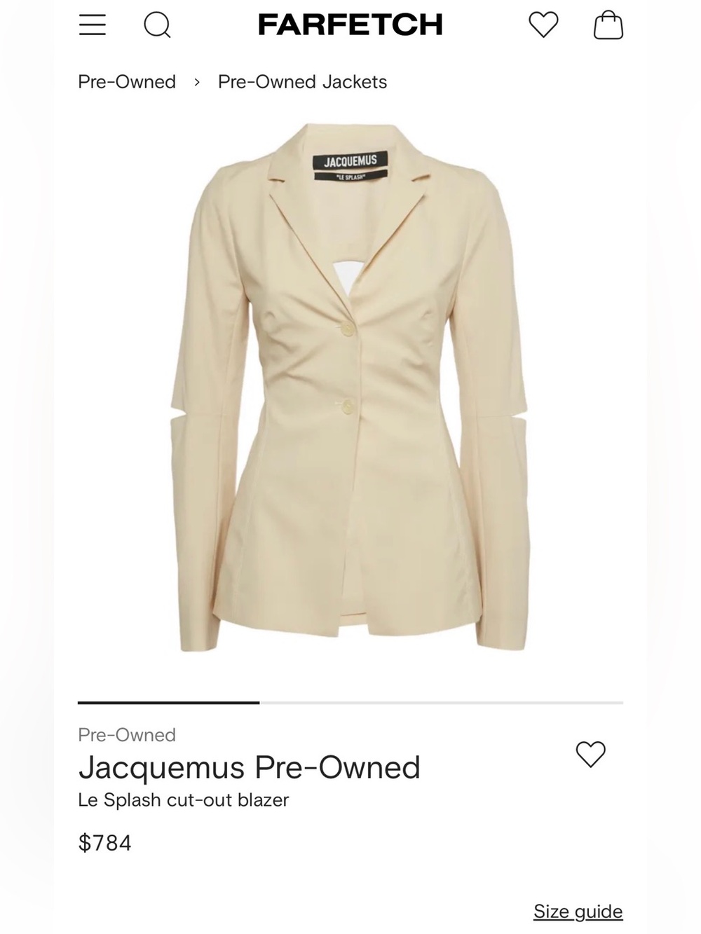 Jacquemus Cream Fitted Button-Front Blazer Shirt